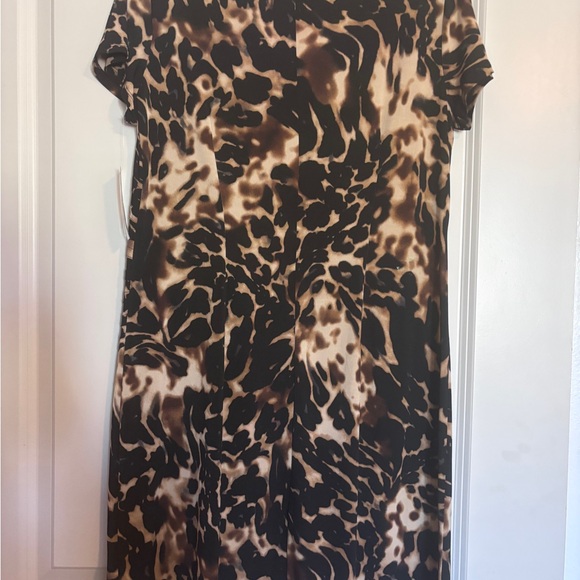 AB Studio Brown and Black Animal Print Midi Dress - Picture 3 of 4